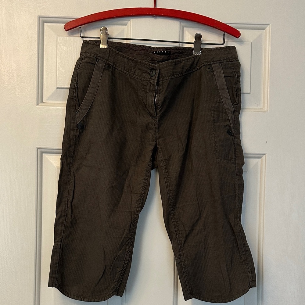 Sisley Taupe Striped Capris